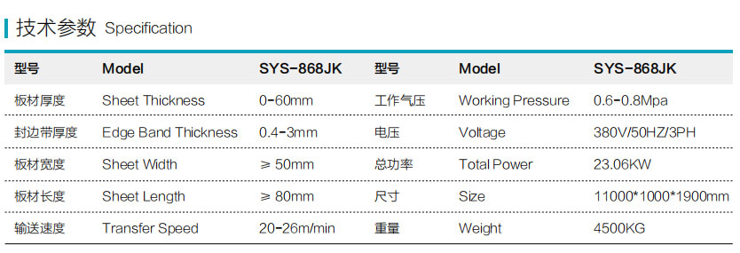 SYS-868JK全自動封邊機